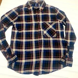Forever 21 Women’s Flannel Button Down Long Sleeve Shirt  Size Small